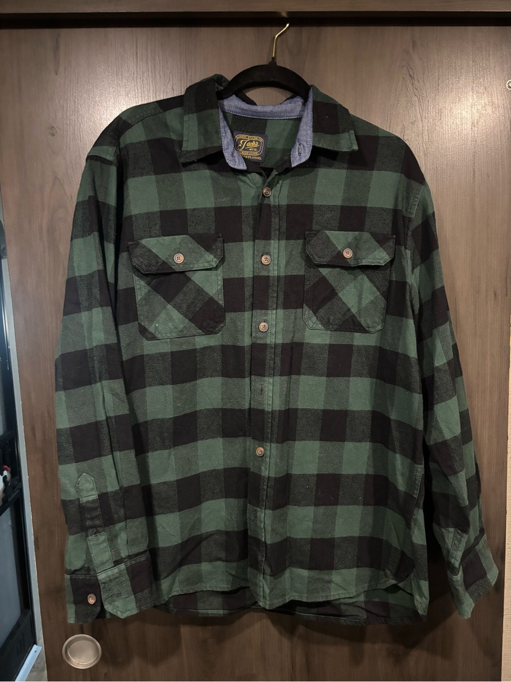 Jachs Black and Green Plaid Lightweight Shirt Jacket